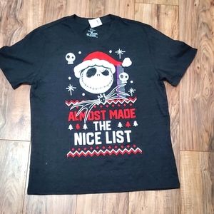 The Nightmare Before Christmas Jack Skellington "Be Naughty " Christmas Shirt